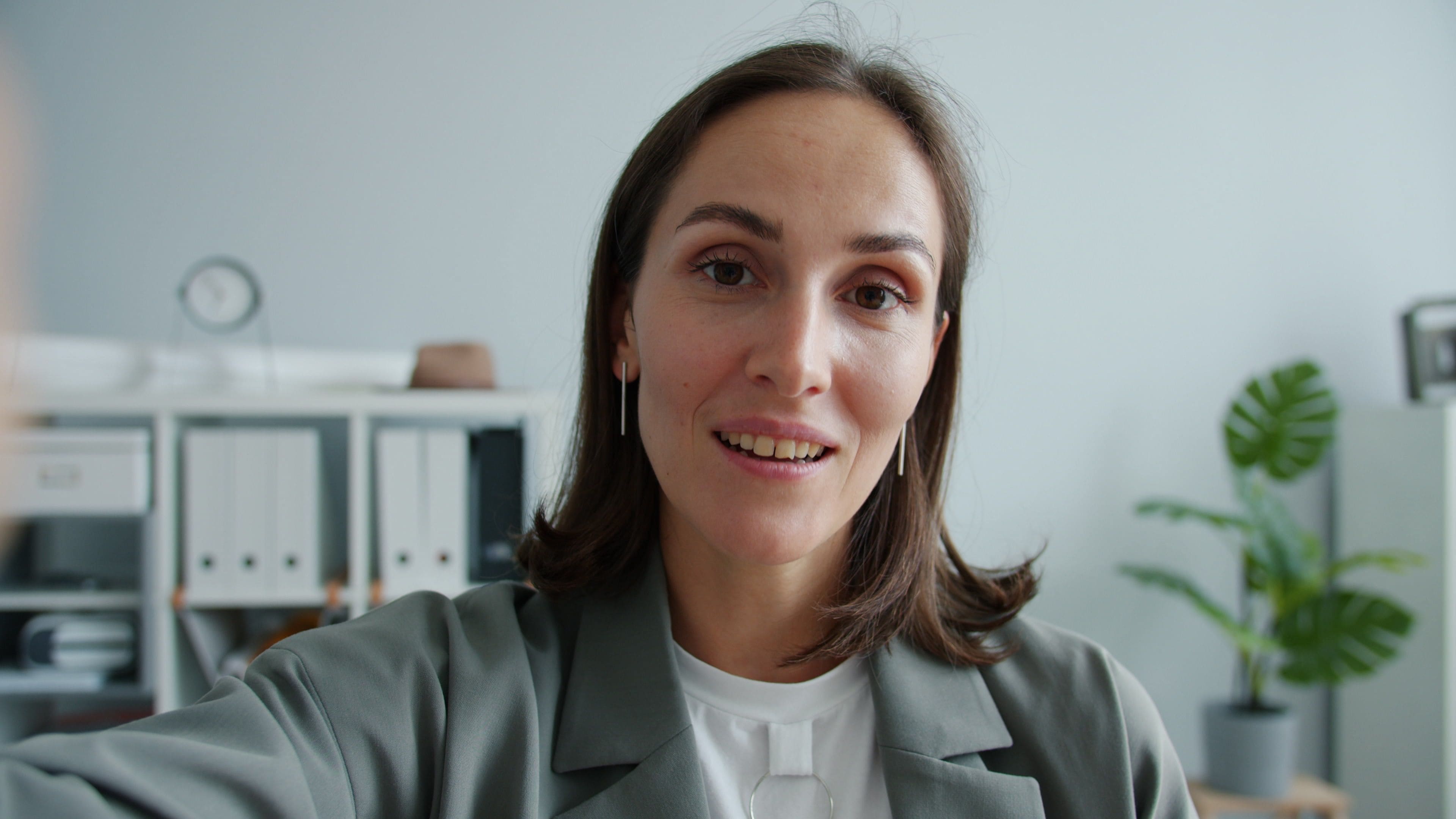 Candidate practicing an online interview