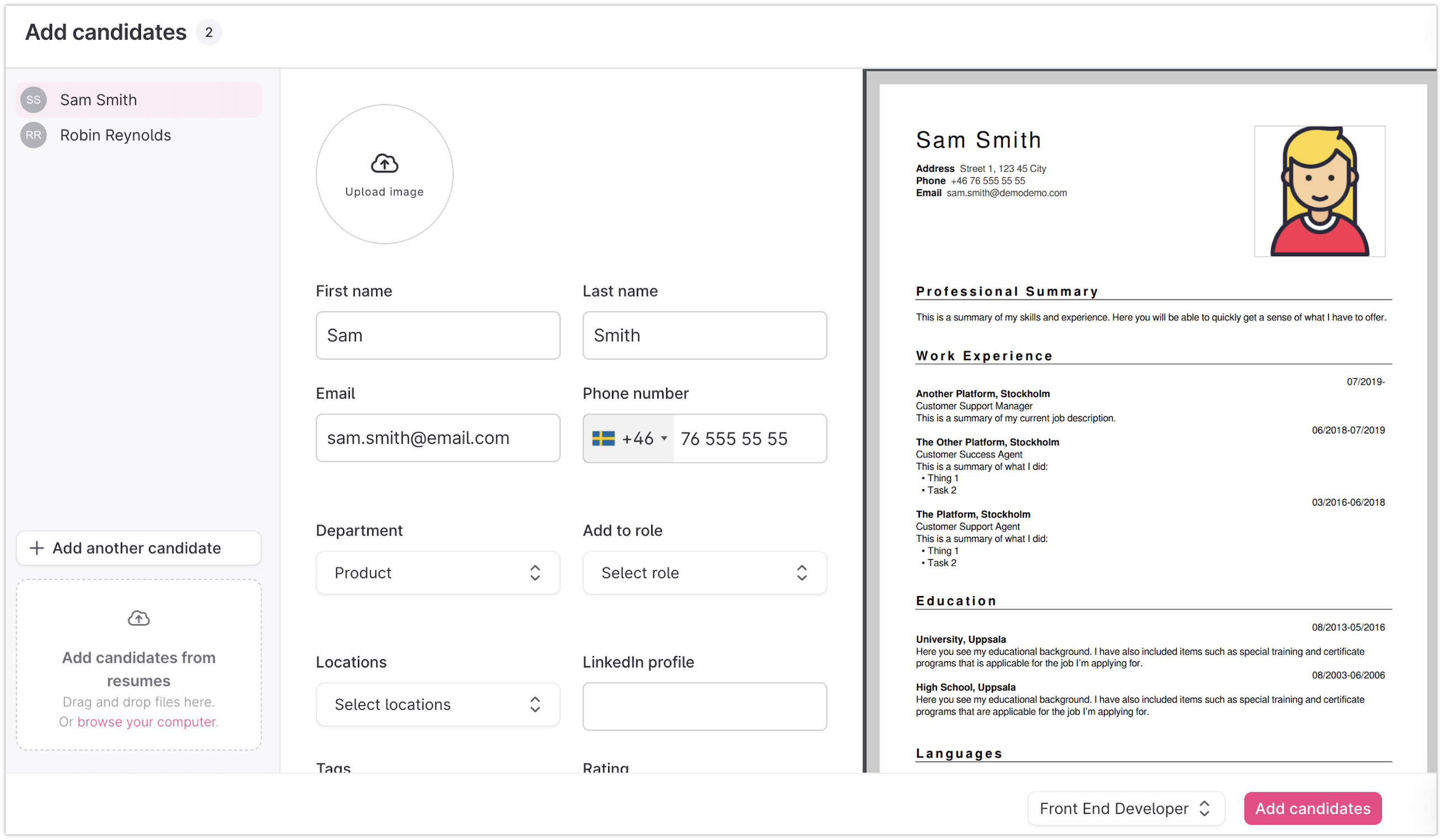 ATS Candidate Profile