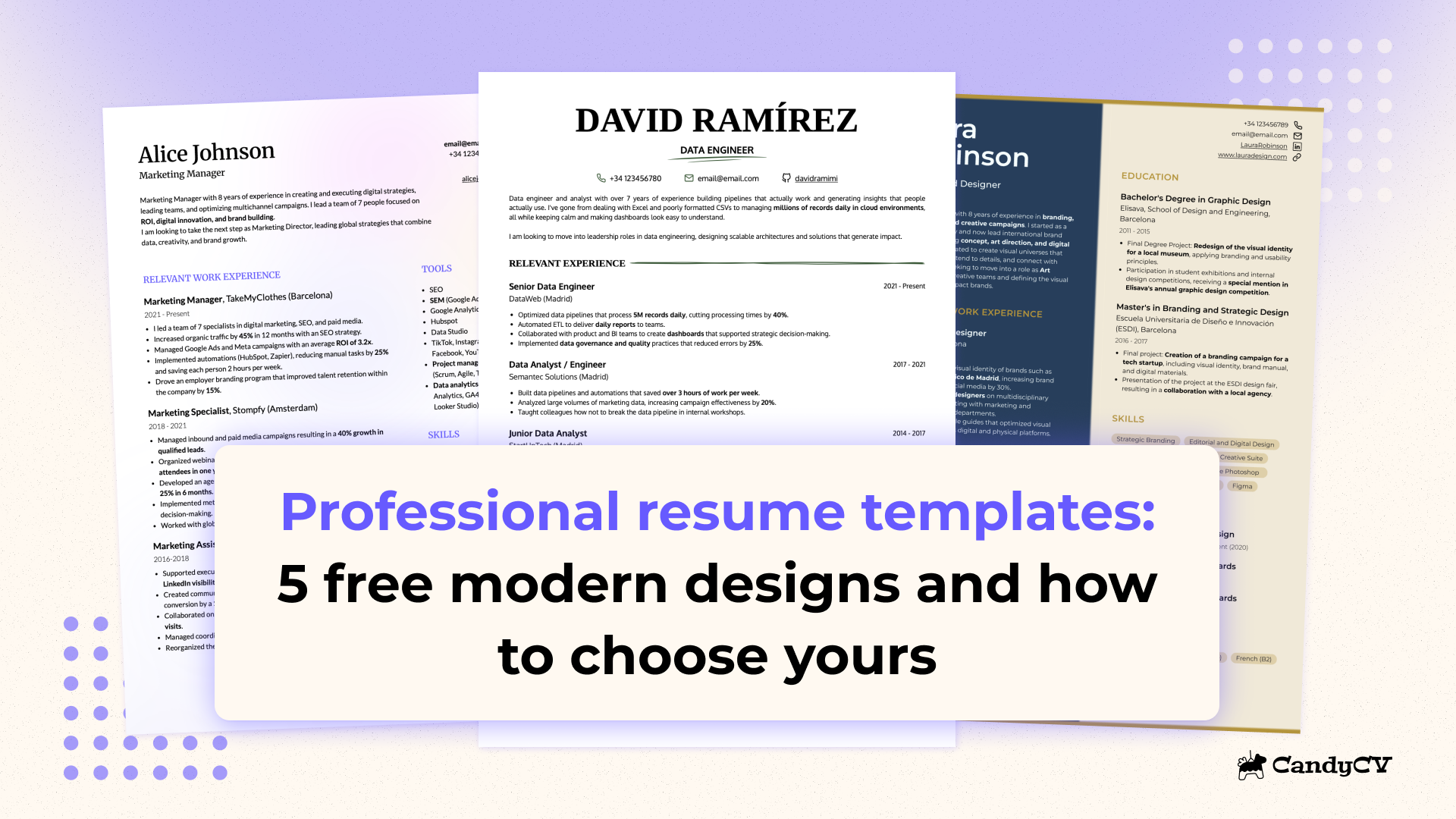 Plantillas de CV modernas y profesionales gratis: 5 diseños para descargar y cómo elegir la tuya