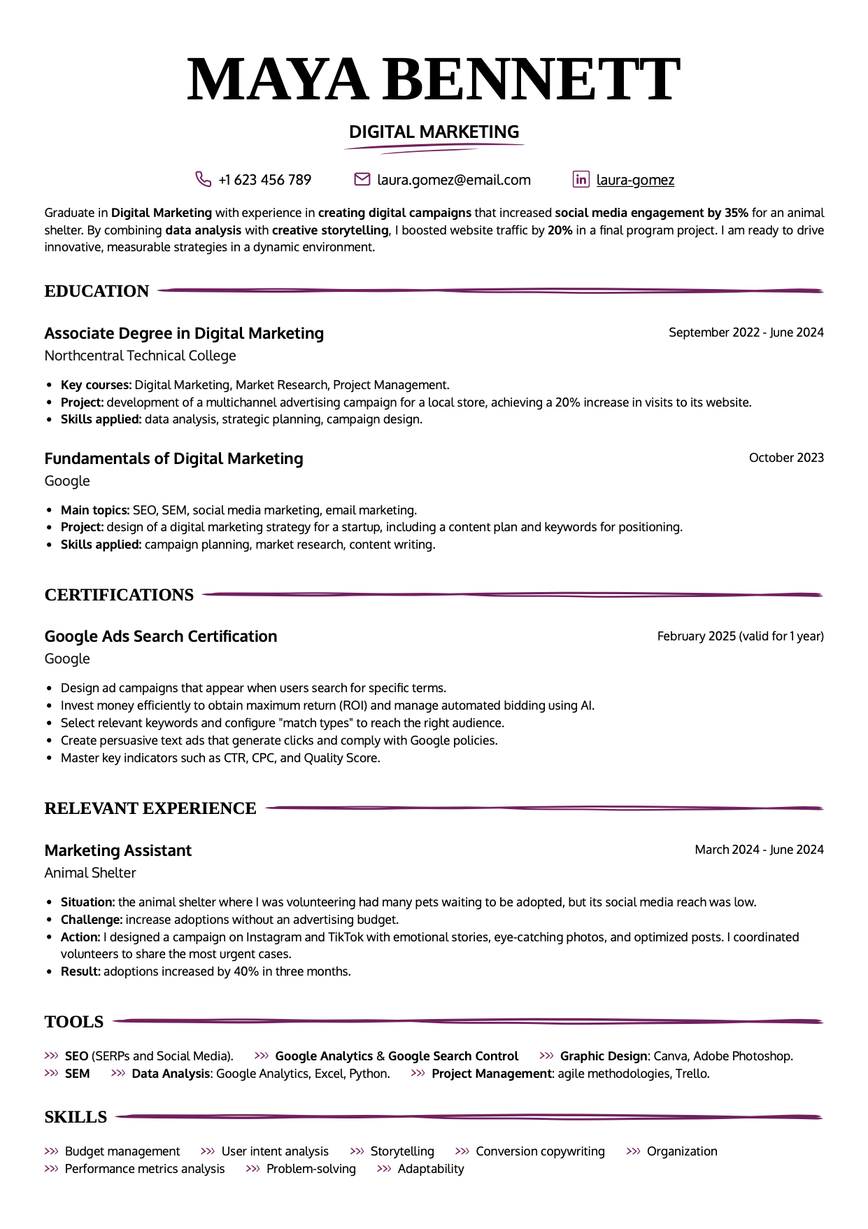 Harvard resume template - best resume format to highlight education on your resume