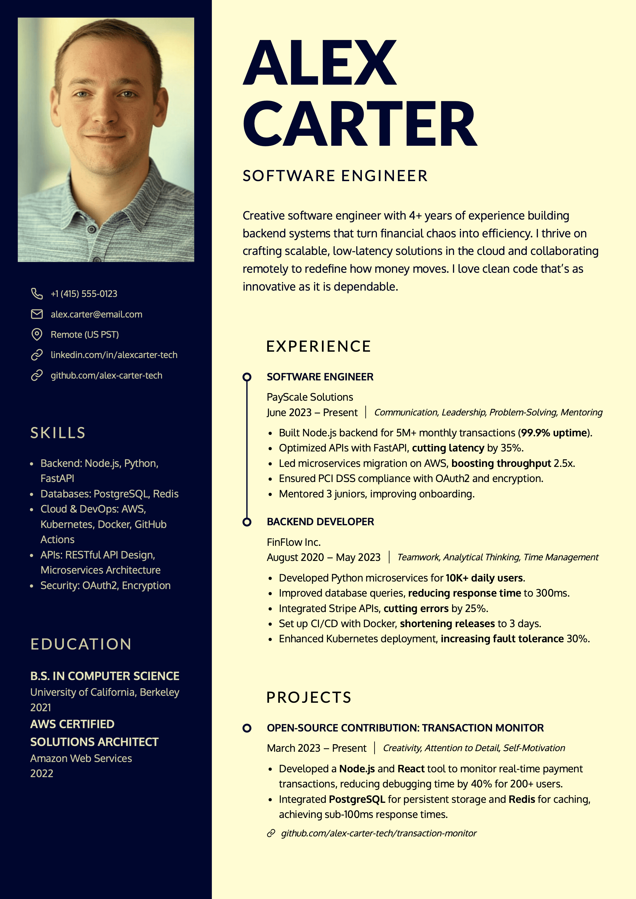 CandyCV ATS-friendly resume template