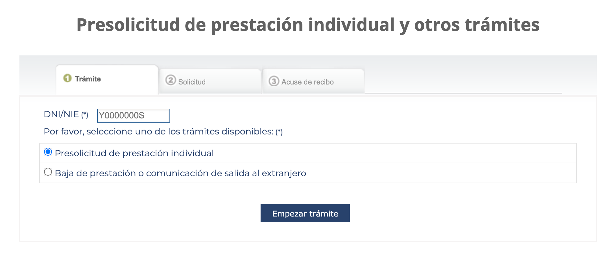 presolicitud de prestación desempleo