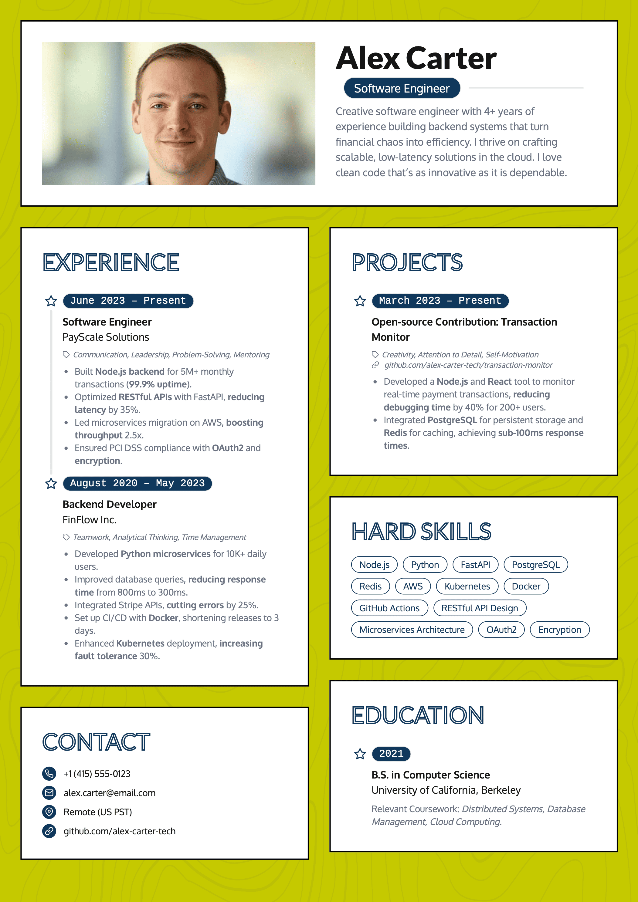 CandyCV creative ATS-friendly resume template